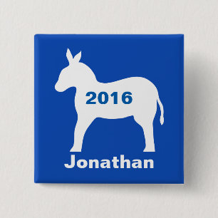 Badge nominatif 2016 Democratic bleu d'élection