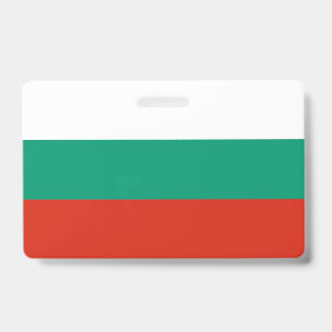 Badge nominatif avec drapeau de la Bulgarie