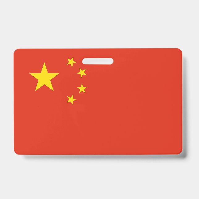 Badge nominatif avec drapeau de la Chine (Avant)