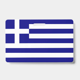 Badge nominatif avec drapeau de la Grèce