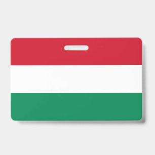 Badge nominatif avec drapeau de la Hongrie