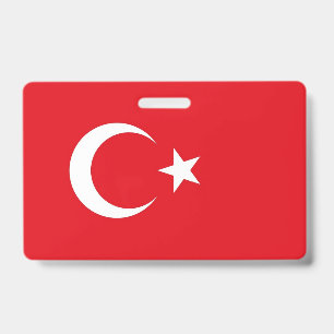 Badge nominatif avec drapeau de la Turquie
