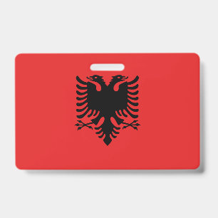 Badge nominatif avec drapeau de l'Albanie