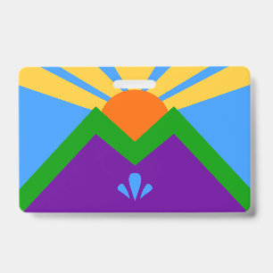 Badge nominatif avec drapeau de Manitou Springs