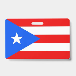 Badge nominatif avec drapeau de Porto Rico, États-