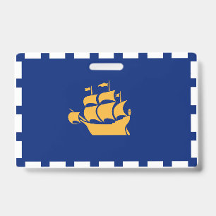 Badge nominatif avec drapeau de Québec
