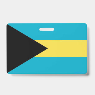 Badge nominatif avec drapeau des Bahamas