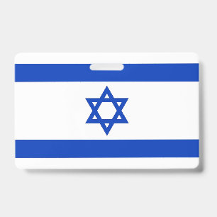 Badge nominatif avec drapeau d'Israël
