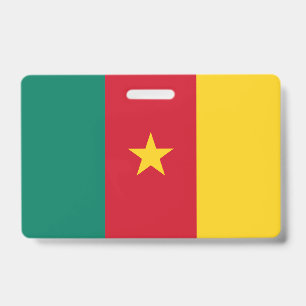 Badge nominatif avec drapeau du Cameroun
