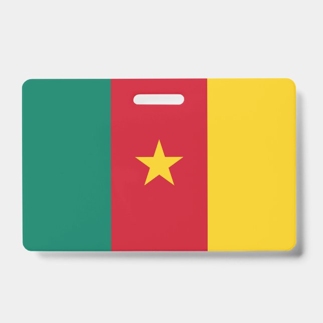Badge nominatif avec drapeau du Cameroun (Avant)