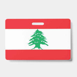 Badge nominatif avec drapeau du Liban