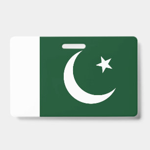 Badge nominatif avec drapeau du Pakistan