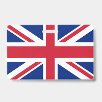 Badge nominatif avec drapeau du Royaume-Uni
