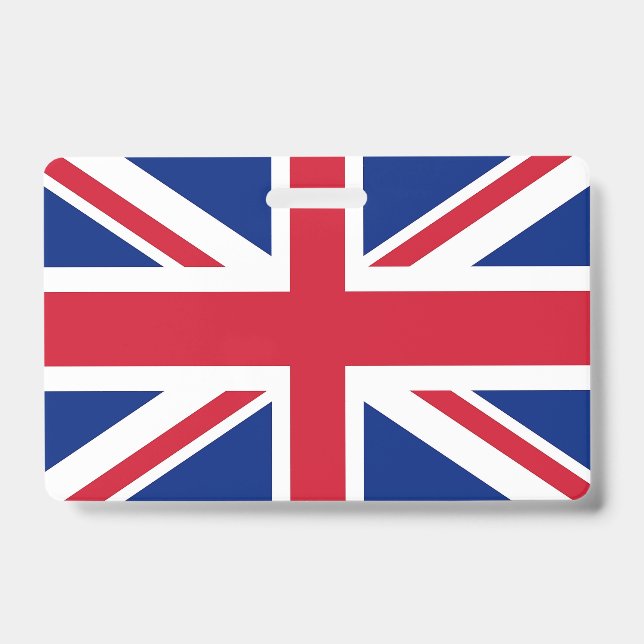 Badge nominatif avec drapeau du Royaume-Uni (Avant)