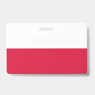 Badge nominatif avec le drapeau de la Pologne
