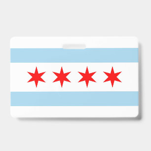 Badge nominatif avec le drapeau de la ville de Chi