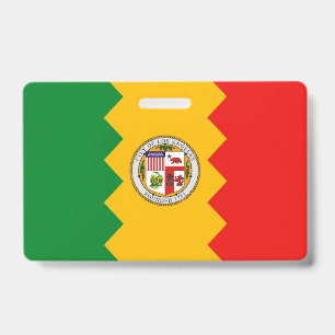 Badge nominatif avec le drapeau de Los Angeles, Ét