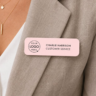Badge nominatif Badge logo magnétique rose pour