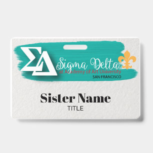 Badge nominatif de sororité de DELTA de SIGMA