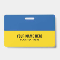 Badge nominatif en plastique avec drapeau de l'Ukr