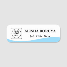Badge nominatif Logo Vague Vert Sauge étiquettes n