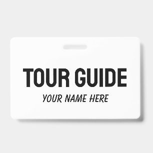 Badge nominatif personnalisé pour guide touristiqu
