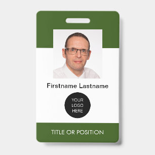 Badge nominatif photo d'identité Forest Green