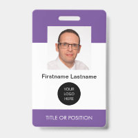Badge nominatif photo violet