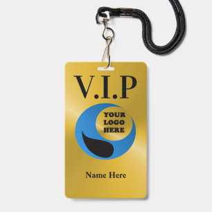 Badge nominatif VIP laminé double face personnalis