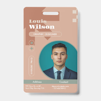 Badge Noms personnalisés professionnels et codes-barres 