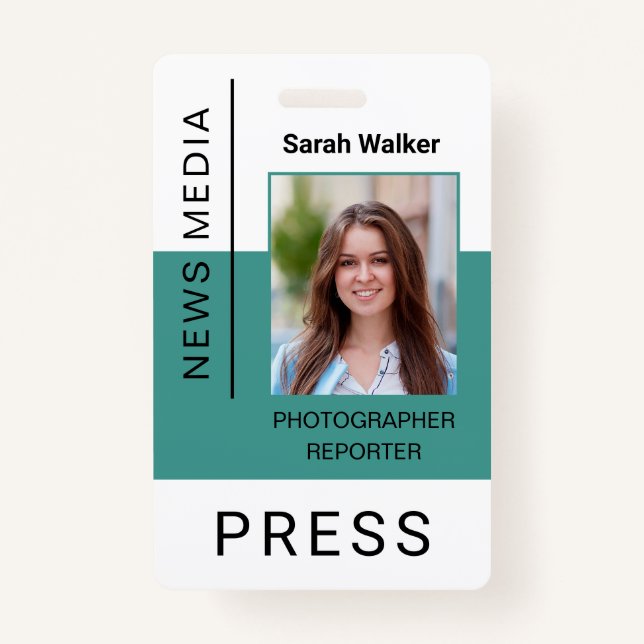Badge Numéro de l'employé de presse mass media photo d'e (Devant)