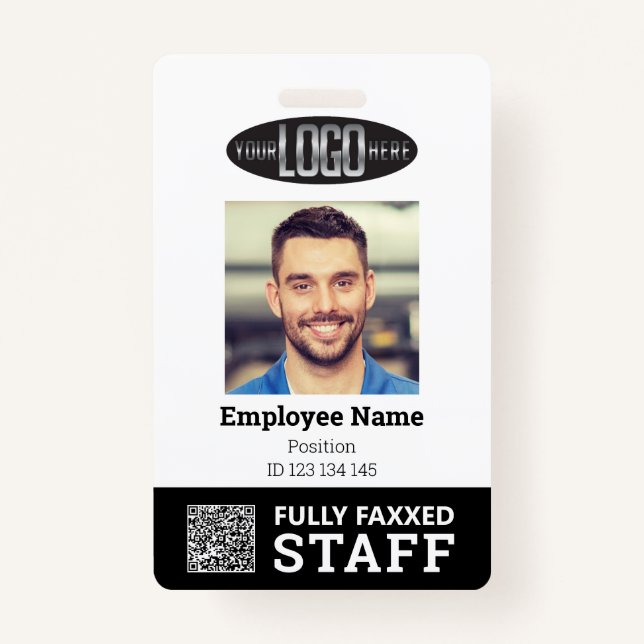 Badge Numéro de photo de l'employé commercial et insigne (Devant)