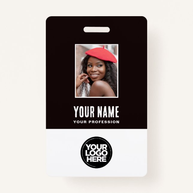 Badge Numéro de photo de l'employé Insigne de sécurité d (Devant)