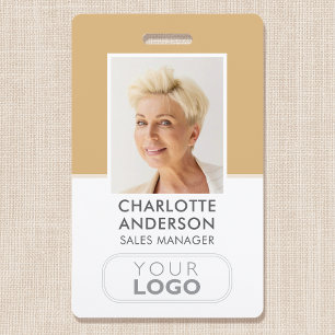 Badge Numéro d'employé moderne Nom de l'entreprise Logo