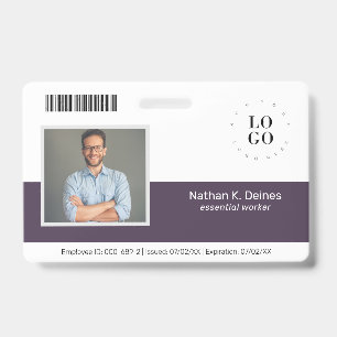 Badge Numéro photo de l'employé personnalisé Sécurité de