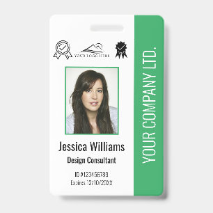Badge Numéro vert de certification photo de l'employé pe