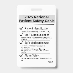 Badge Objectifs nationaux de sécurité des patients 2025