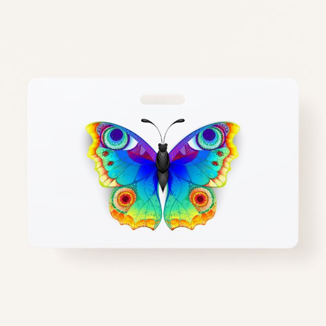 Badge Oeil de paon arc-en-ciel (Devant)