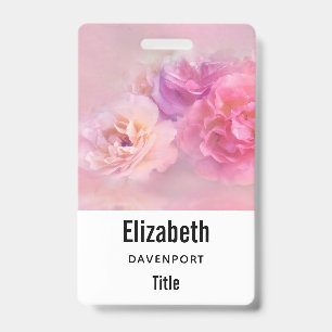 Badge Œillets roses élégants Photographie stylée