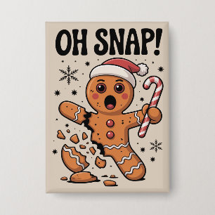 Badge Oh Snap ! Chapeau de Père Noël en biscuit de Noël 