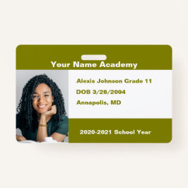 Badge Olive Green Do It Yself Custom Homeschool Photo