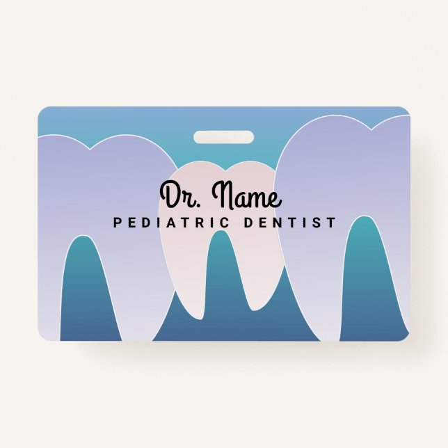 Badge Ombre Dentiste Pediatrst Dental Tooth (Devant)