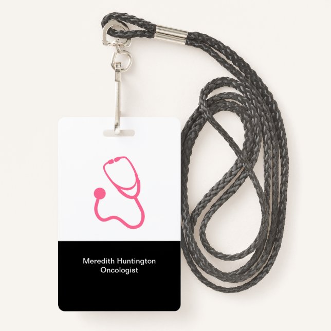 Badge Oncologiste Médicale Cancer Doctor Nom du bureau (Devant avec lanière)