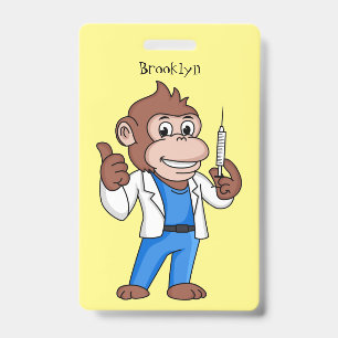 Badge Orang-outan drôle de singe dessin animé docteur 