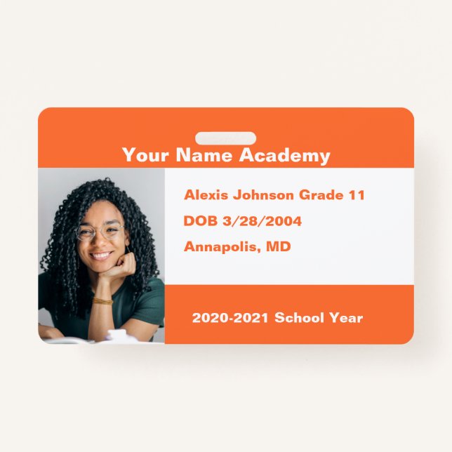 Badge Orange Faites-Le Vous-Même Custom Homeschool (Devant)