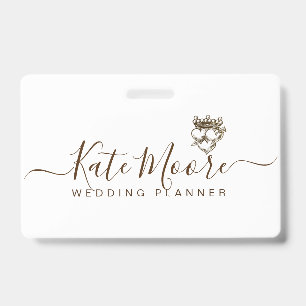 Badge Organisateur de mariage écriture WeddingEvent Plan
