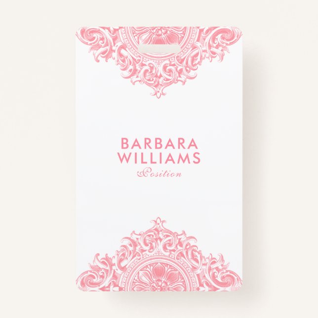 Badge Ornement rose fille (Devant)