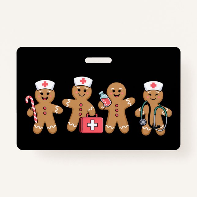 Badge Pain d'épices de Noël Cadeaux de l'équipe d'infirm (Devant)