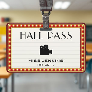 Badge Panneau d'affiche rétro de cinéma de salle d'étudi