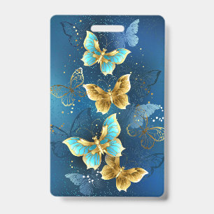 Badge Papillons dorés